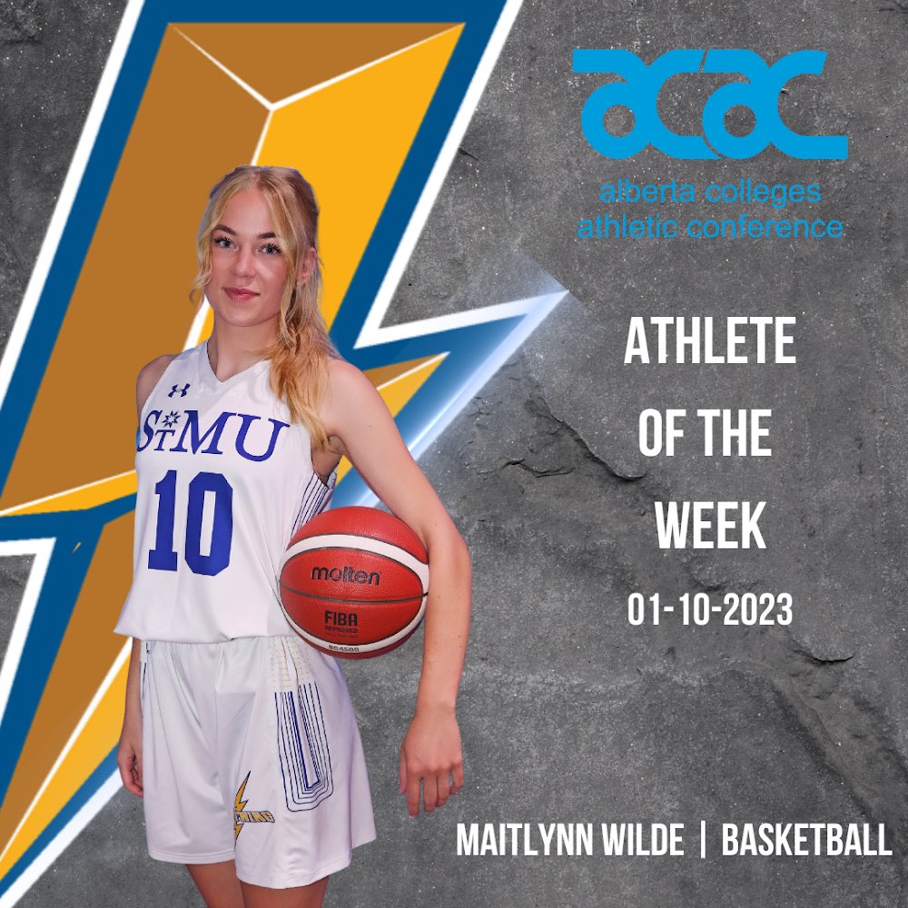 Congratulations to Maitlynn Wilde on being named one of the ACAC Marmot Basin and Hostelling International Jasper Athletes of the Week! 🎉 

#boltup #stormthecourt #ACACsport