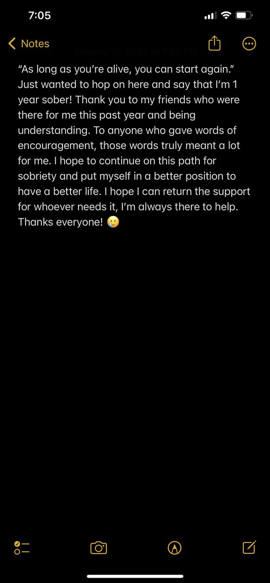 sum1holdmeplz's tweet image. No I’m not dead, I’m just posting that I’m 1 year sober!! 🥲