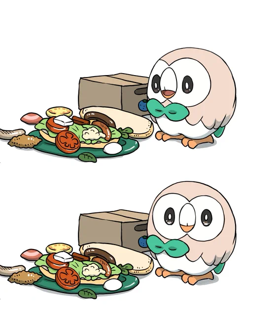やありがとうございます!よくばりサンドイッチ作りのその後※食材はトレーナーとモクローが美味しくいただきました 