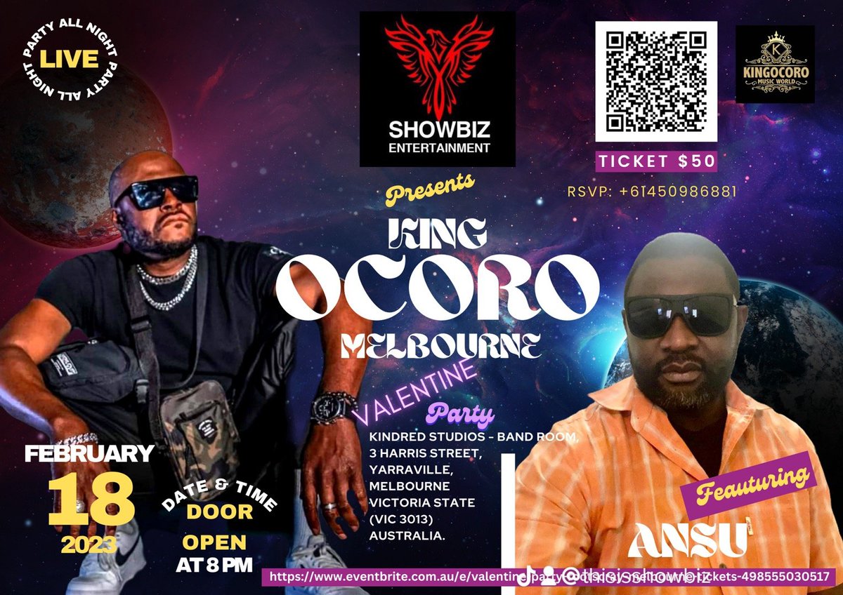 Olowo_p's tweet photo. Catch kingocoro live in melbourne Australia on the 18th of February 2023, come and witness the feel of Afrobeatz music to the world https://t.co/MiHM5DTETh