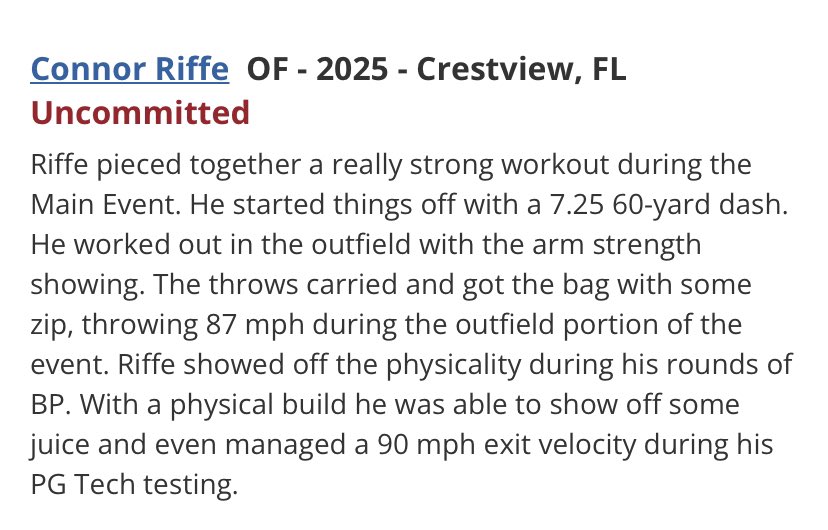 Made the Top Prospect List at the PG Underclass Main Event. Thank you for the write up! @PGShowcases @PG_Scouting @CSA_Training