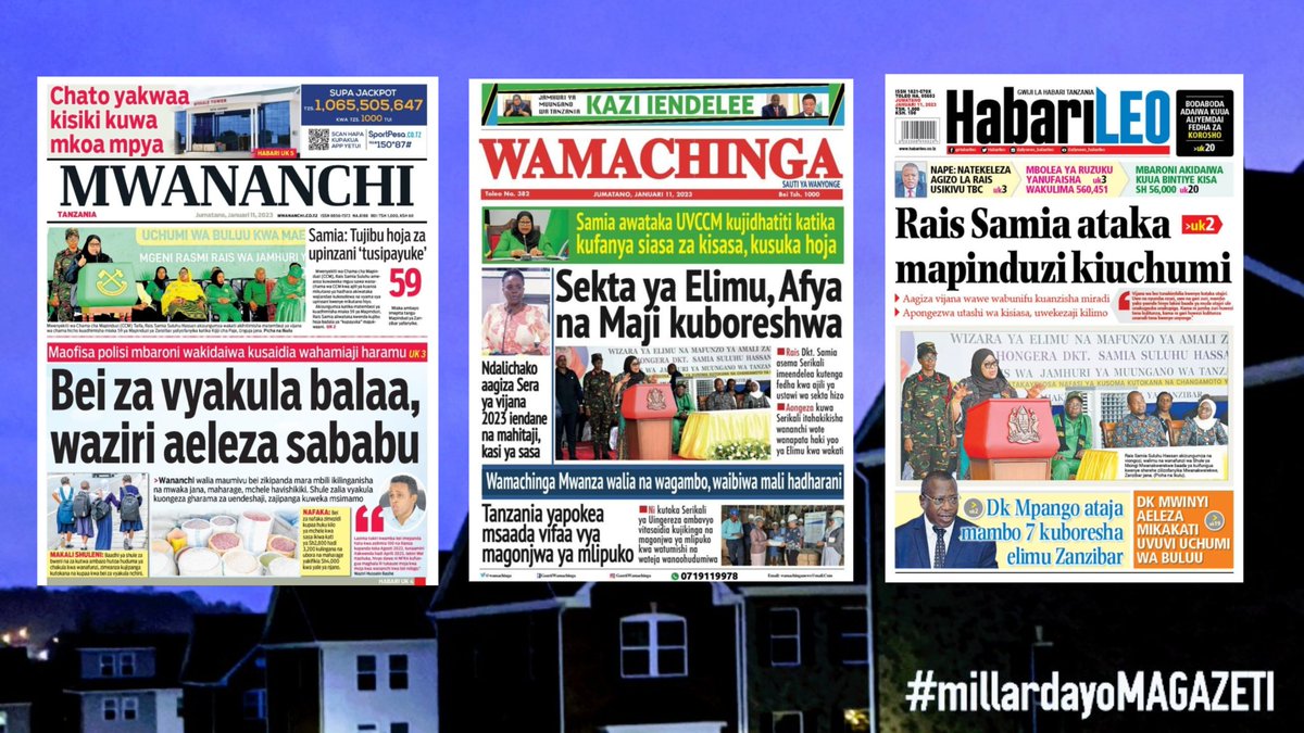 Habari kubwa katika Magazeti ya Tanzania leo January 11,2023  millardayo.com/habari-kubwa-z…