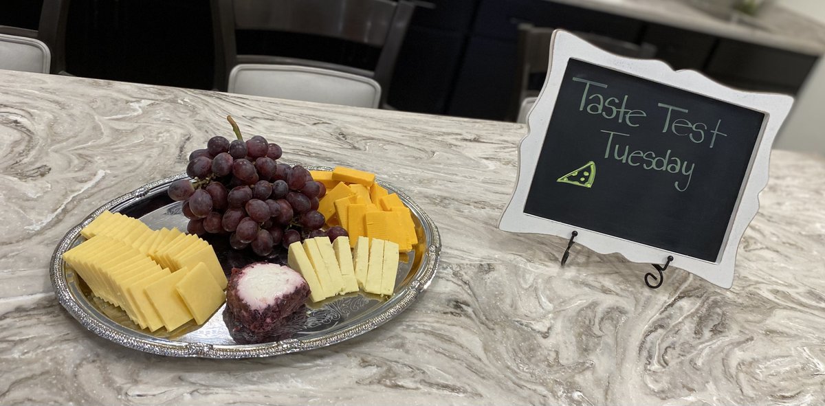 BethanyPointeHC's tweet photo. #TasteTestTuesday is fun! Today we tried Gouda, goat cheese, blue cheese and sharp cheddar. The takeaway, there is no bad cheese, just better cheese! 🧀 https://t.co/2sjtn8WFGa