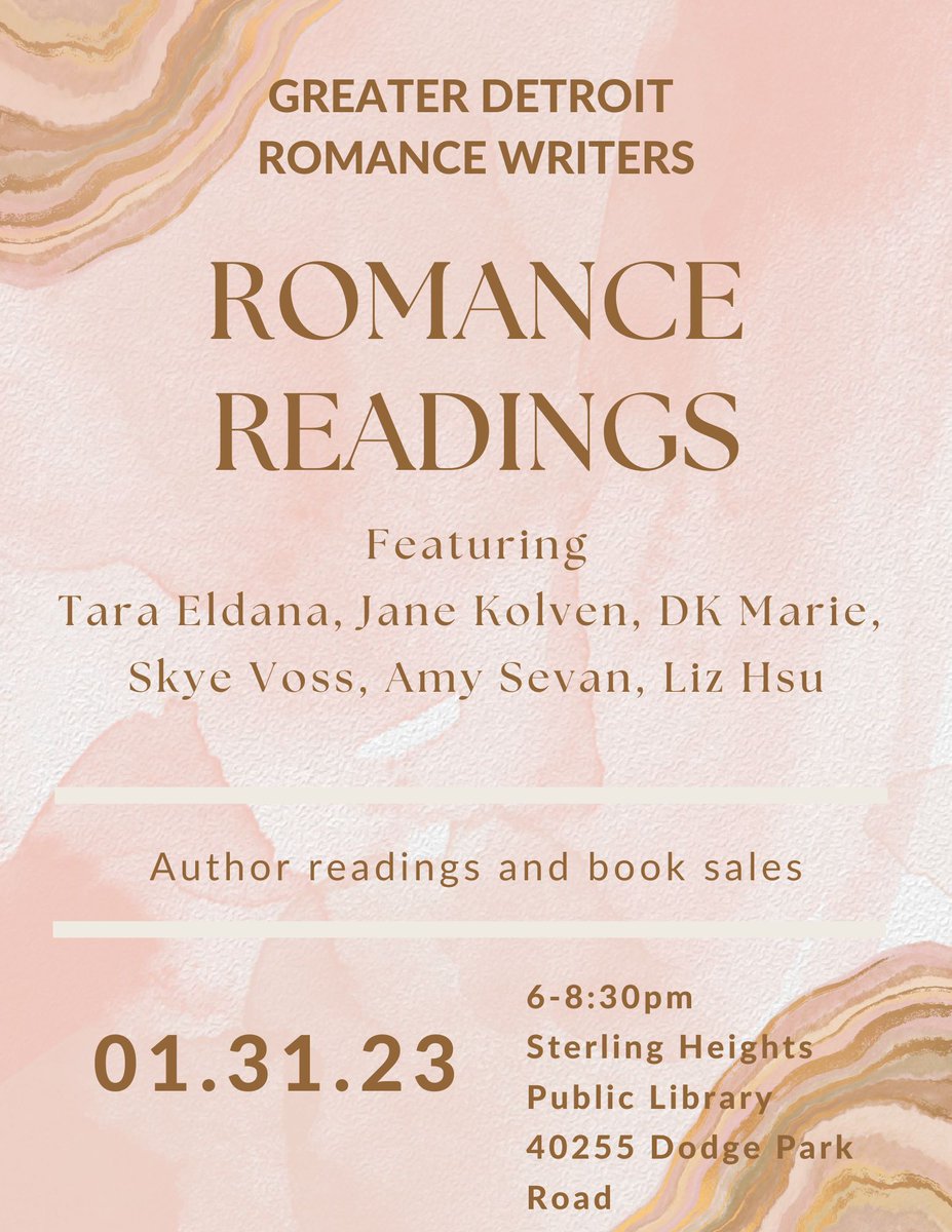 JaneKolven's tweet photo. @boldstrokebooks @GDRWriters SE Michigan lovers of #romancenovels, check out this event on January 31! https://t.co/ytWjoyk5lD