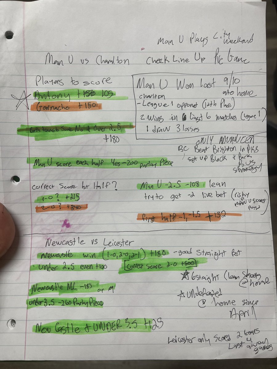 ParlaySway_'s tweet photo. Wow, cooked some heaters last night. Bet most of them or parlayed. Also hit Antony to score first goal@+475 today was NICE. I’ll release FREE Plays tommorow 🥵🐳💰🔐  #freepicks #soccergod #GambingTwitter #FACup #PremierLeague #FreePick #SportsGambling #sportsbettingtwitter https://t.co/BGfTKy2giK