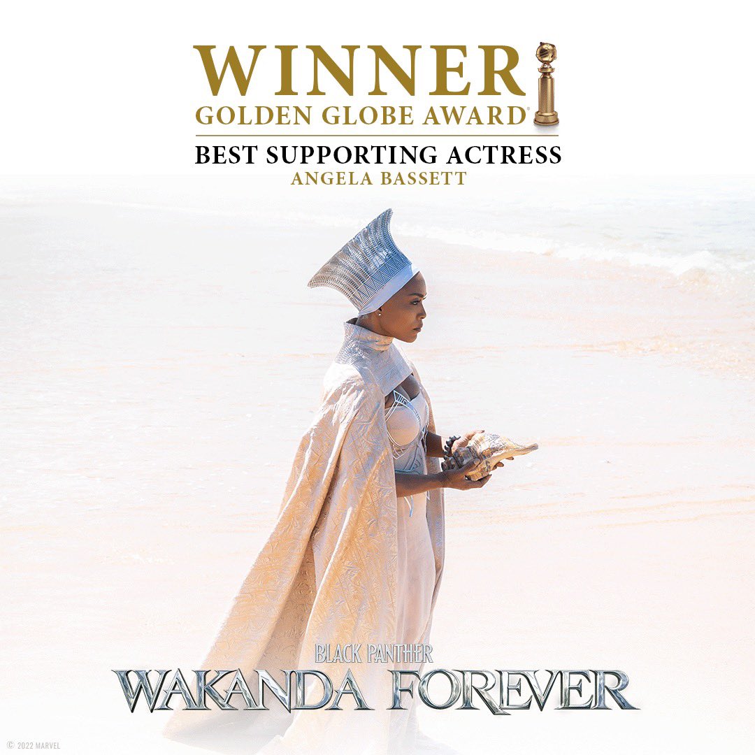 Marvel Studios (@MarvelStudios) on Twitter photo 2023-01-11 01:33:43 Congratulations to Angela Bassett on her Golden Globe win for Best Supporting Actress in a Motion Picture for Black Panther: #WakandaForever #GoldenGlobes Congratulations to Angela Bassett on her Golden Globe win for Best Supporting Actress in a Motion Picture for Black Panther: #WakandaForever #GoldenGlobes