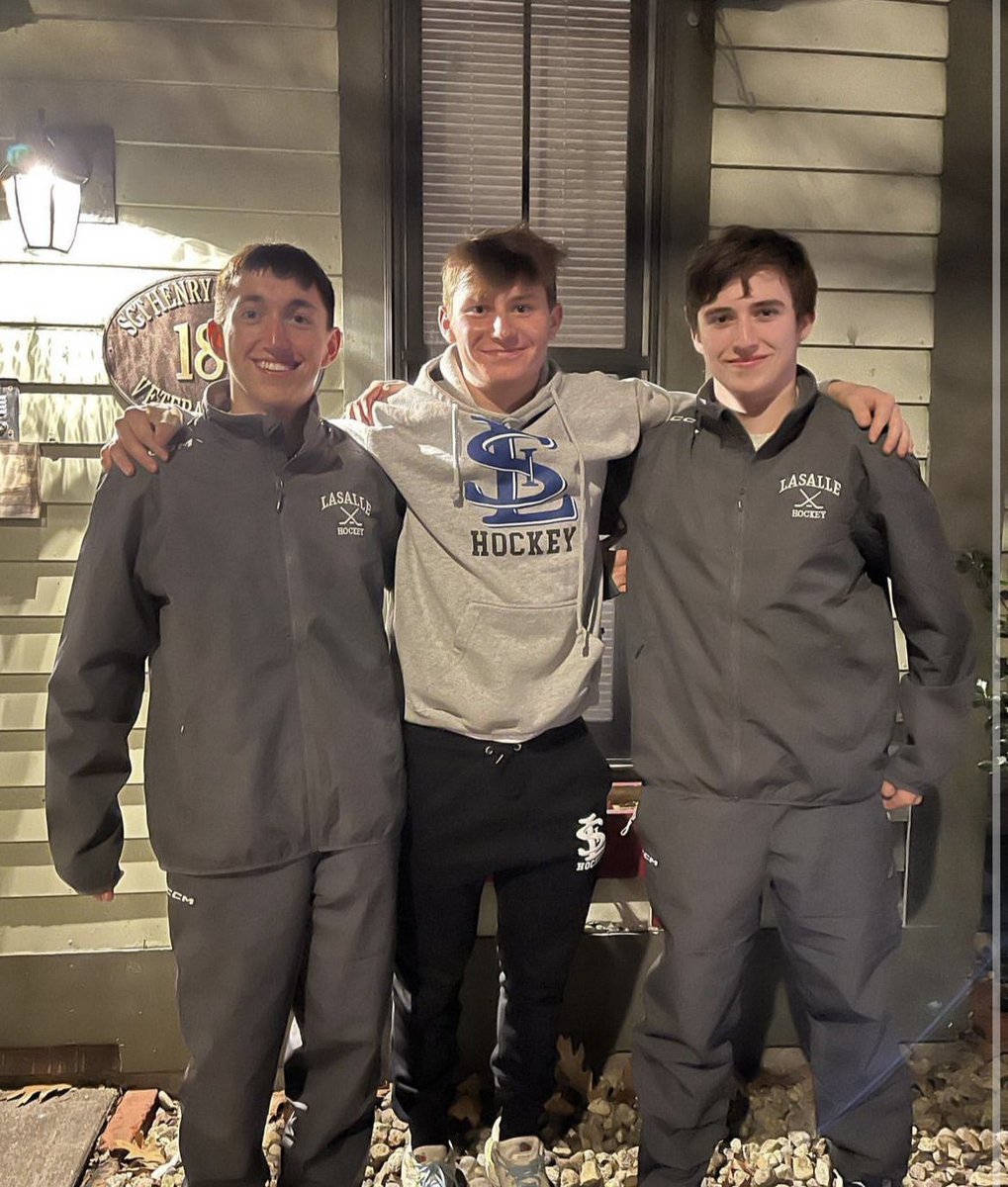 LSICadetHockey's tweet photo. Our seniors Shaun, Dan & Nate ate and spoke with the Veterans from the Albany Housing Coalition in preparation for the big game on Saturday! @lasallecbc #communityservice #cadetsinthecommunity #cadetsforvets https://t.co/Mp11XQq14o
