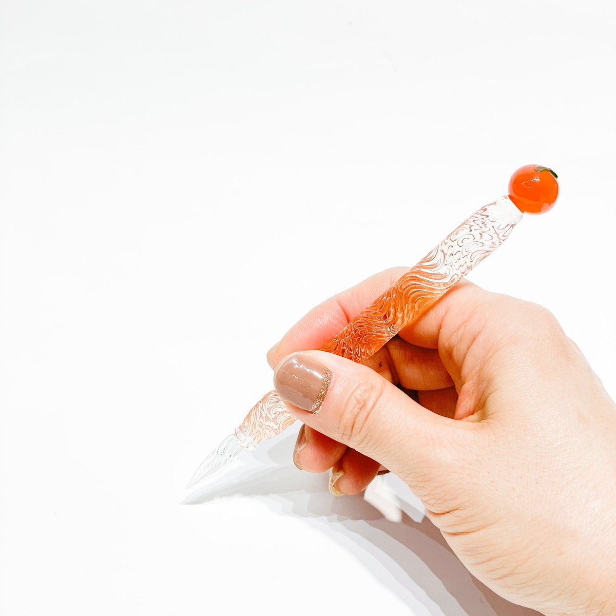 文具館コバヤシ×HASE硝子工房 コラボガラスペン 静岡苺・静岡蜜柑 抽選