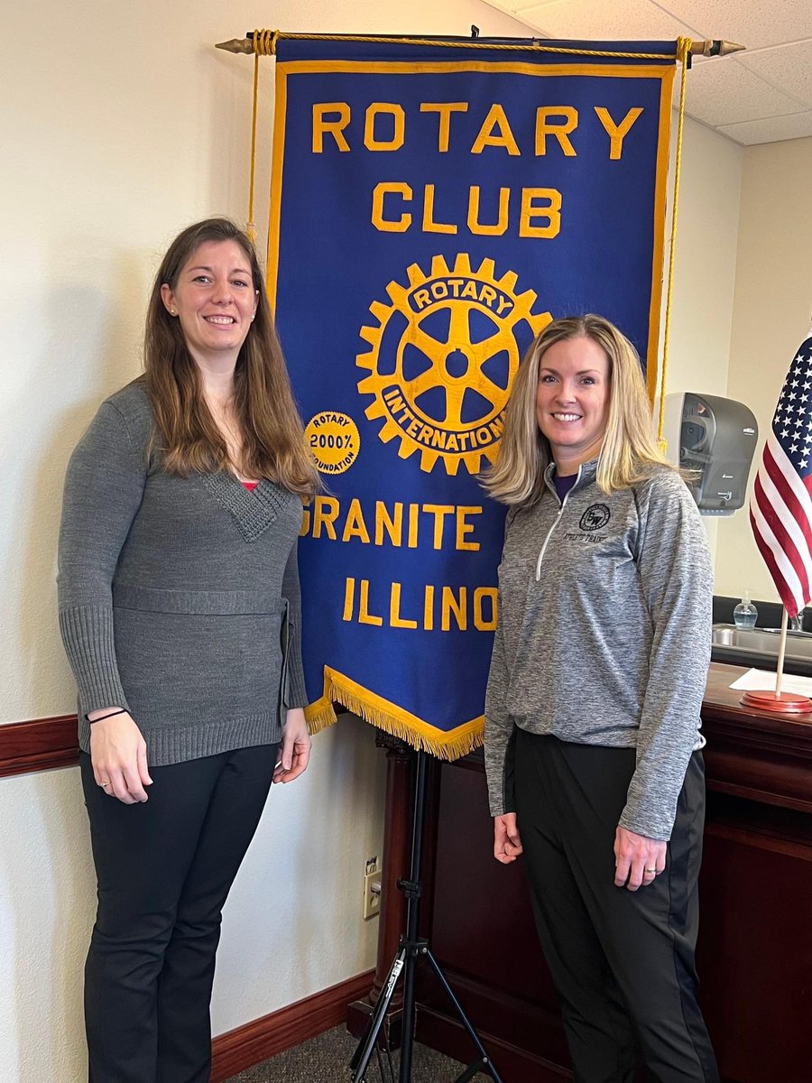 ATCAndrea's tweet photo. What a great way to start the day, with a little #ATadvocacy! Thanks to the Granite City Rotary Club for inviting Amanda and I to talk about #SSATs day to day work and our roles in cardiac emergencies. @SWC_AT https://t.co/vqv3NH9I30