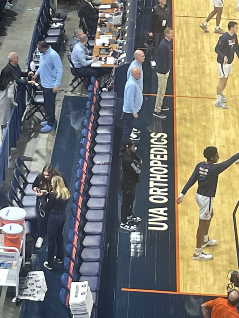 We see our first year <a href="/uva/">UVA</a> athletic intern working <a href="/reecceesmithh/">Reece Smith</a> has the best job! #GoHoos