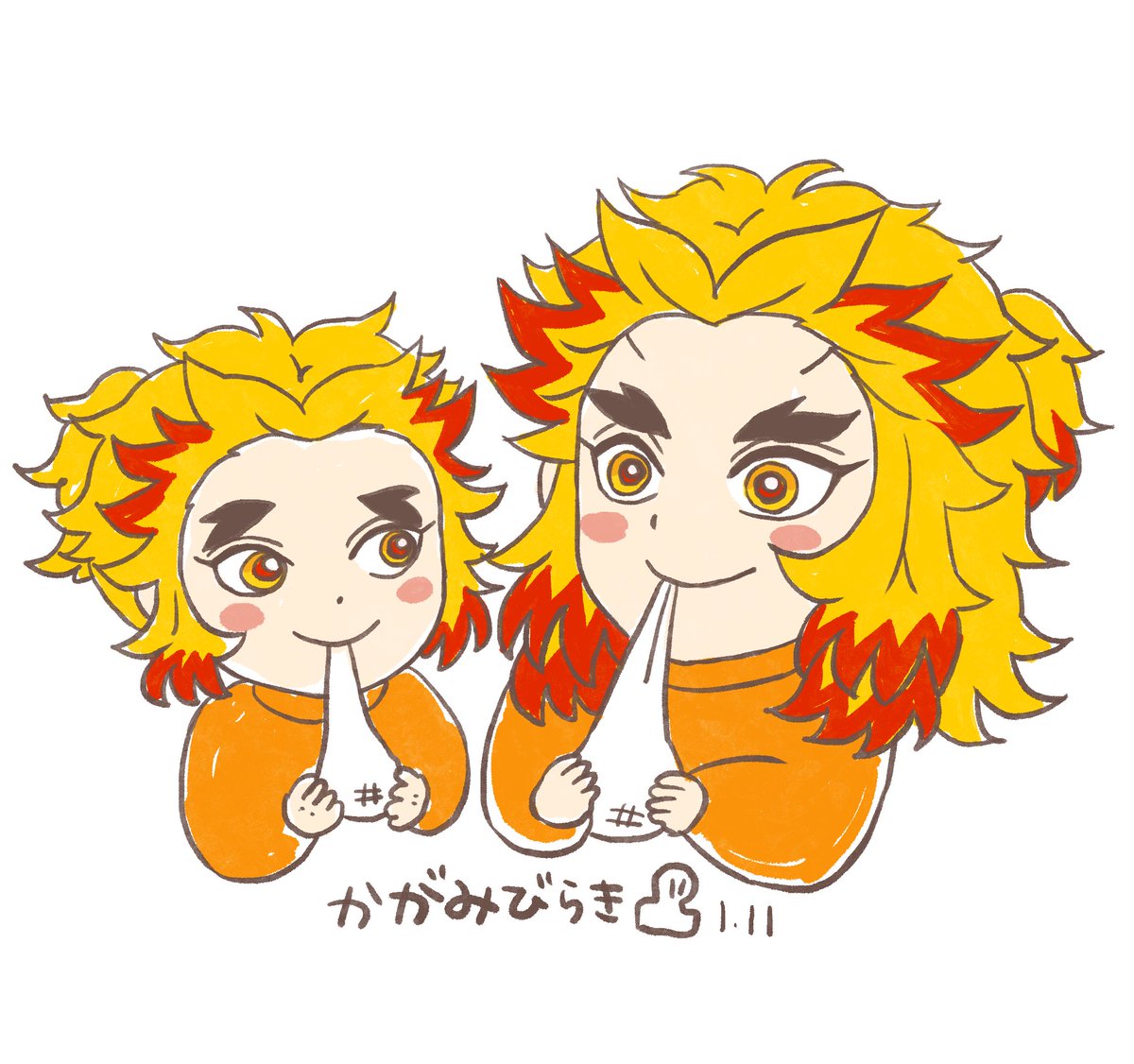 鬼滅の刃 ufotable コミケC104 煉獄杏寿郎 寝そべりイラスト缶バッジ