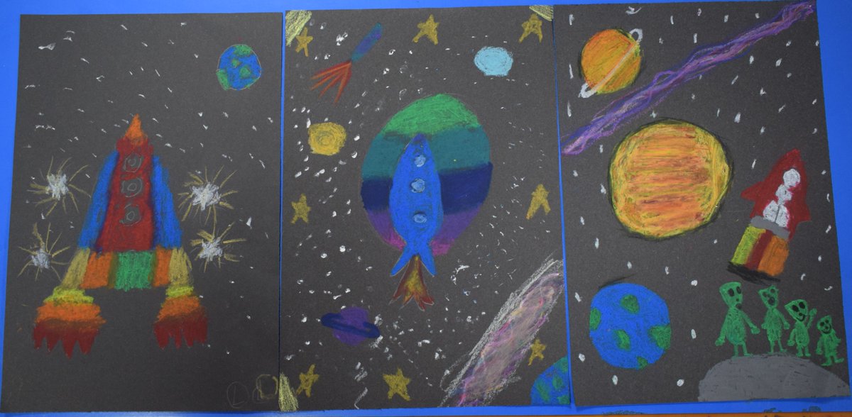 DeclanFeeney5's tweet photo. Our Year 5 children at @HoughtonPrimary were inspired today by @peterthorpe to create their own space art. 
I'm very proud of their results! @VinesTrust https://t.co/pF50qortfT