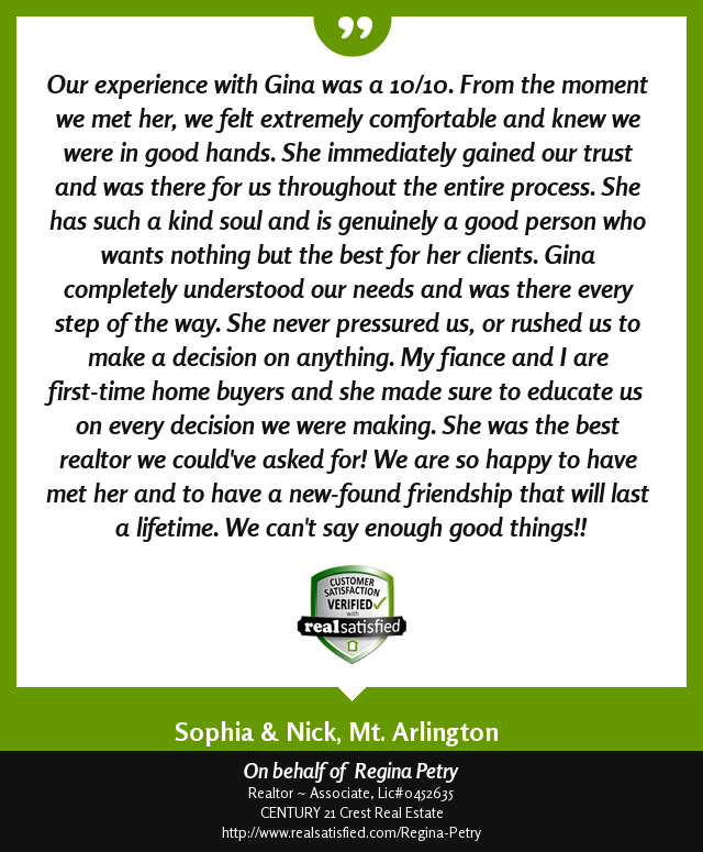 REGINAPETRY's tweet photo. This recommendation illustrates one of the reasons why I love my job. https://t.co/Cviz6HvSYh via @realsatisfied https://t.co/1fjyebFjrx