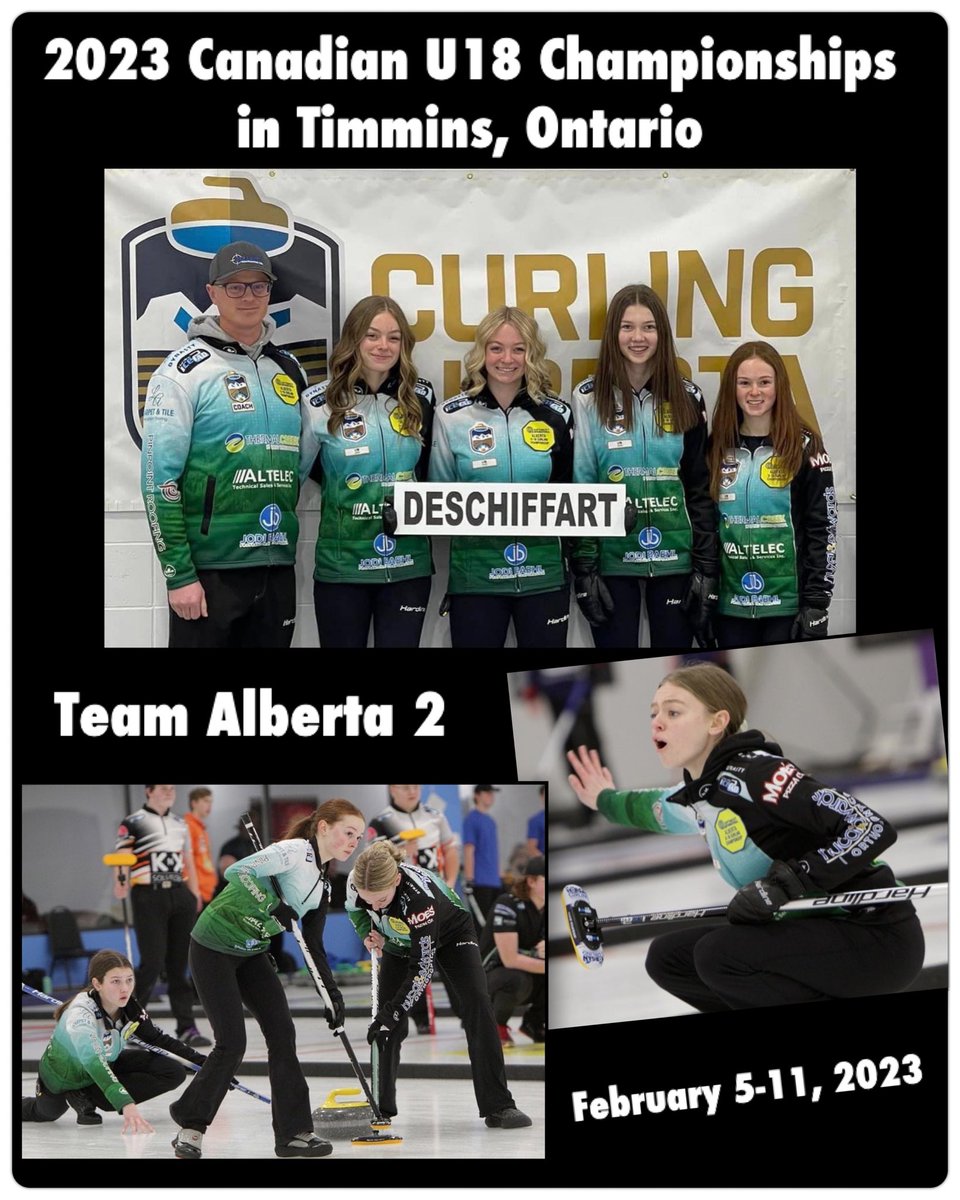We are happy to announce we will be competing in the Canadian U18 Championships presented by <a href="/CurlingCanada/">Curling Canada</a> in Timmins Ontario February 5-11, 2023 as Team Alberta 2!

Congratulations to <a href="/teamplett/">Team Plett</a>, <a href="/TeamDaviesCurl/">Team Davies</a> &amp; Team Hiebert who will also be representing Alberta!