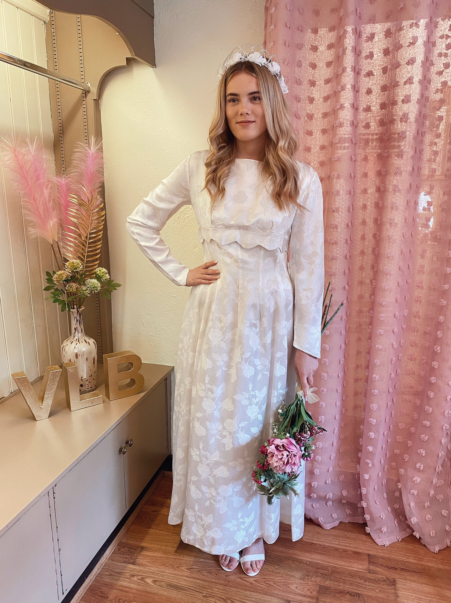 Asos edition lace long sleeve crop top sales maxi wedding dress