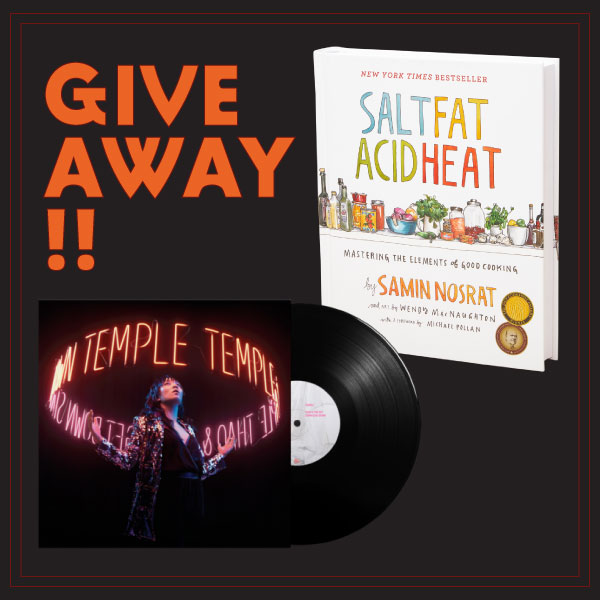 Enter our Instagram Giveaway for a chance to win:
 🎟️ 2 tix to the conversation on January 20
 📙signed copy of Salt, Fat, Acid, Heat 
 💿'Temple' by <a href="/thaogetstaydown/">Thao</a> on vinyl
 
TO ENTER: Follow us on IG <a href="/cityartssf/">City Arts & Lectures</a>, and follow the instructions on our 'Giveaway' post.