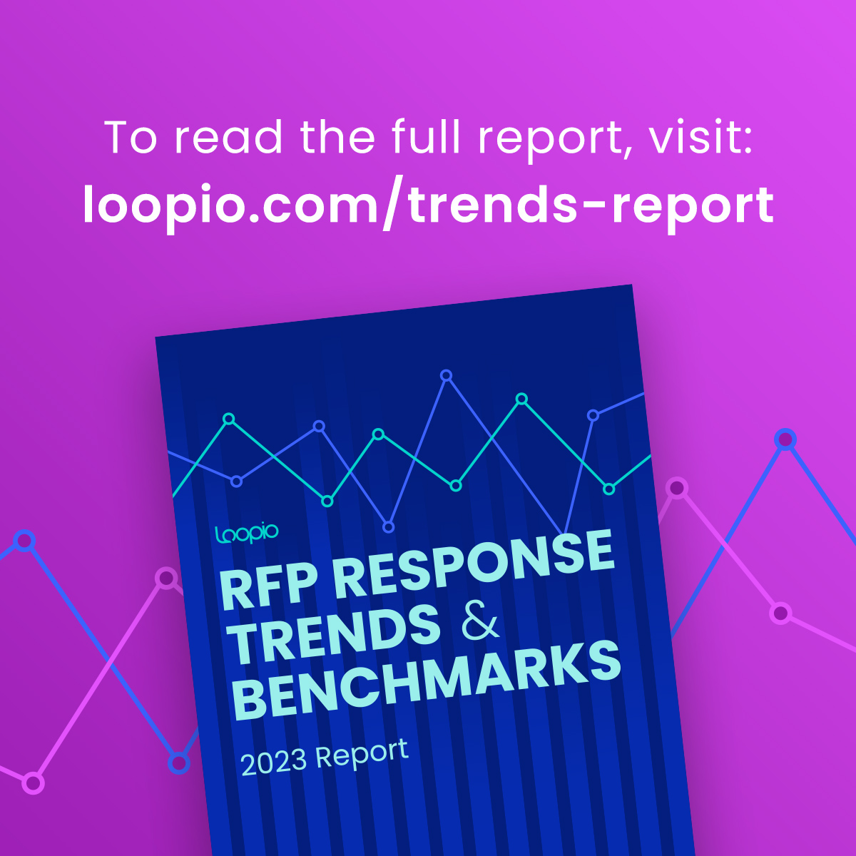 It's official. 📖 The 2023 RFP Trends &amp; Benchmarks Report is now available.
 
Check out a sneak peek of some top insights from 1,500 global teams who responded to 242,322 RFPs this year alone. 🌎
 
Read the full report: loopio.com/trends-report/