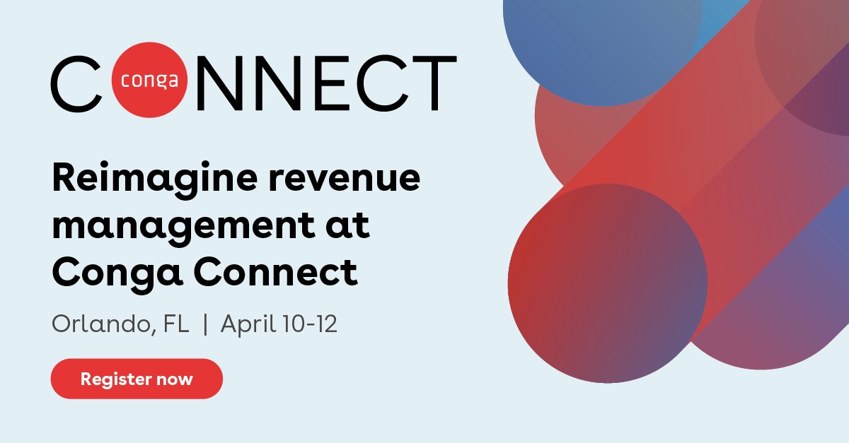 Learn how to streamline revenue operations for your organization at Conga Connect on April 10-12 in Orlando, FL. Register today to take advantage of our early bird pricing available now through Feb. 22. Learn more: okt.to/NbQviS
#RevenueCycleManagement #CongaConnect