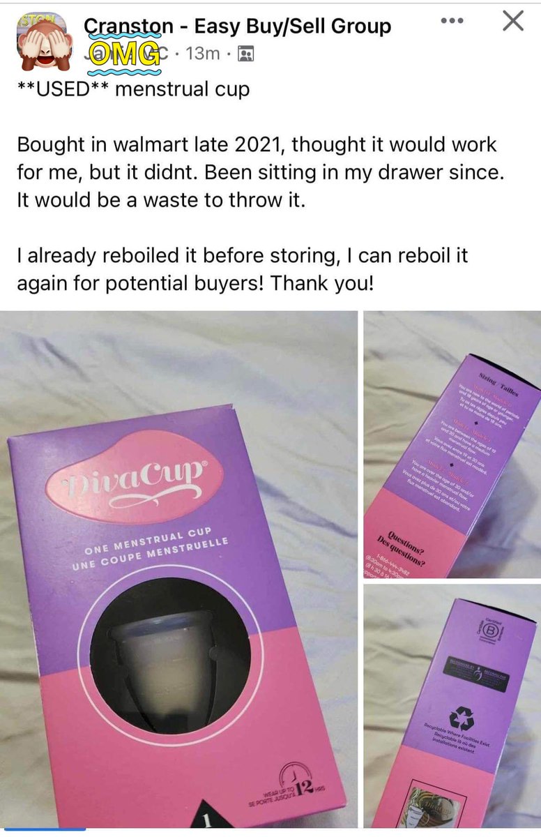RachelMiller84's tweet image. Yaaaa…I’m gonna say this is a hard no for me.

#menstrualcup #divacup #buynsell #Calgary #yyc