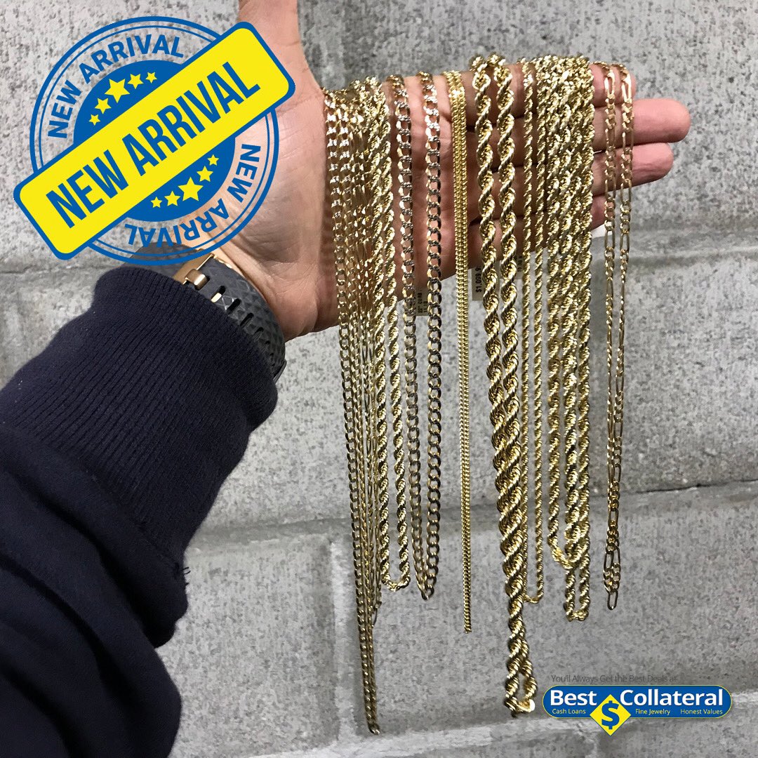 Chains, chains, and more chains! More than 30 new chains just hit the floor! Come check’em out #pawnshop #oakland #sanfrancisco #bayarea #sfbayarea #eastbay #supportsmallbusiness #pawnshopfinds #pawnshopdeals #bestcollateral #gold #goldchain #goldchains #ropechain #figarochain