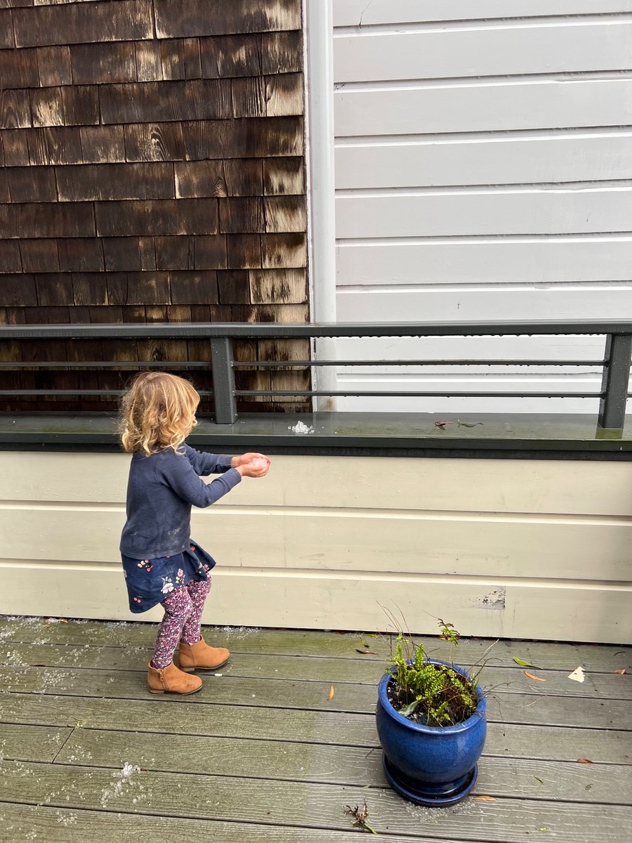 joantouch's tweet photo. @JulesMaltz Sent her outside to build a snowman. Channeling Elsa? https://t.co/56i2kUl00t