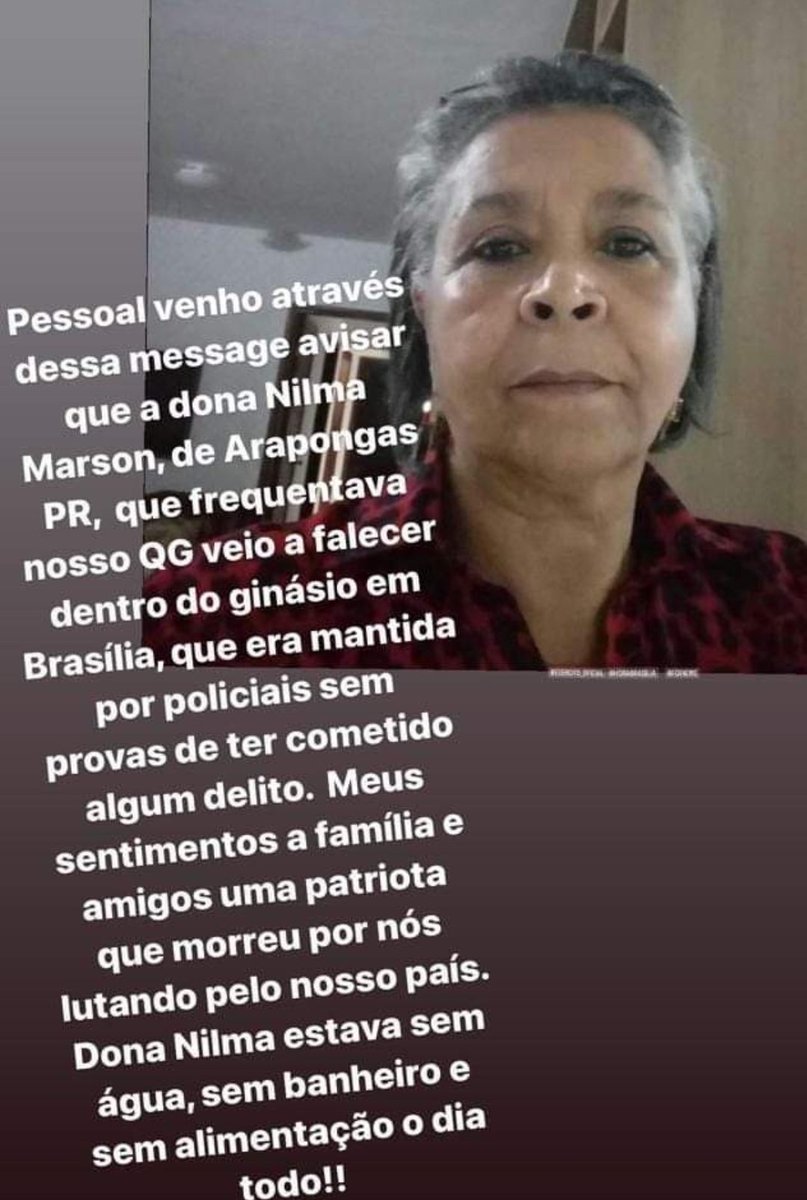 OduwaldoCalixto's tweet photo. @TerraBrasilnot @JoseOliv22 Arapongas no Paraná perde uma patriota. Nilma Marson, membro da Igreja Presbiteriana,  faleceu na prisão da PF em Brasília. 
Já nos colocamos a disposição da família para toda ajuda necessária.
Uma vida dedicada a Igreja e a família. 
Alexandre de Moraes responderá por isso. https://t.co/CfPWx23lXj