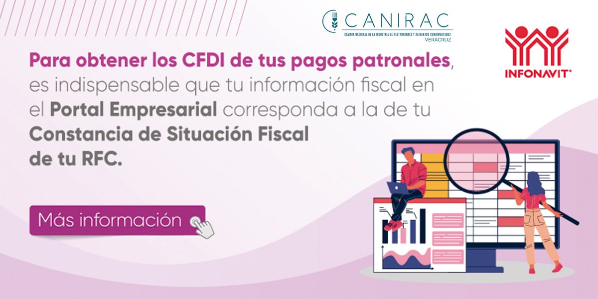 Obtén tus CFDI de tus pagos patronales.
Visita los enlaces y descubre más información.
CFDI – bit.ly/3Z3c6uQ