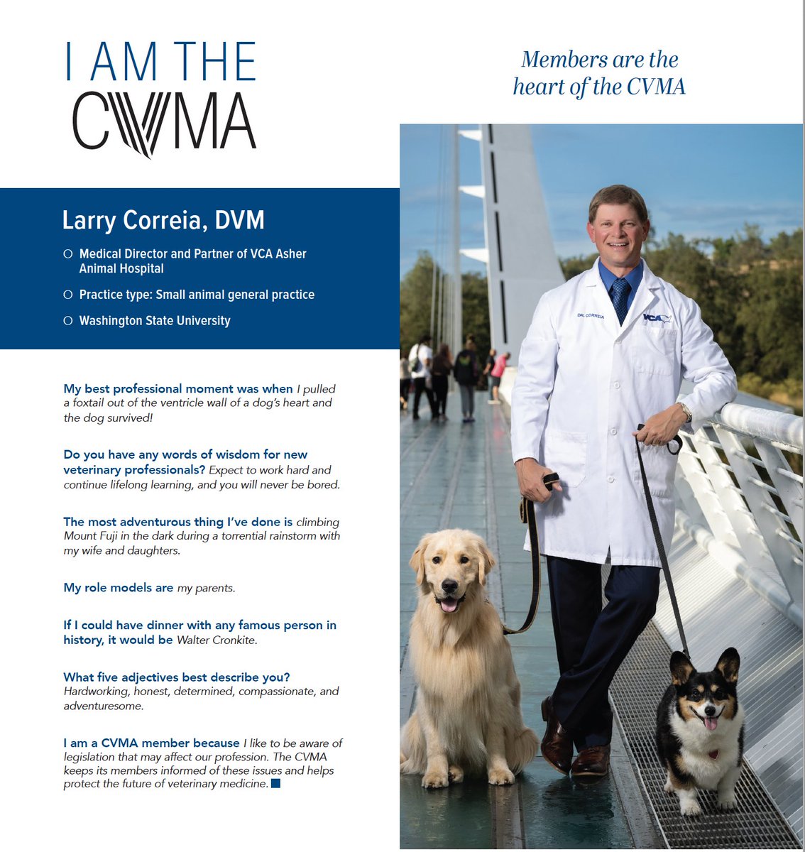 california_vma's tweet photo. Meet CVMA member Dr. Larry Correia featured in the latest issue of the California Veterinarian magazine. View the current issue at https://t.co/rwKeltpBo5. #member #memberprofile #veterinarians #veterinarymedicine #veterinaryteam #veterinarytechnicians https://t.co/quRU2d7OWg