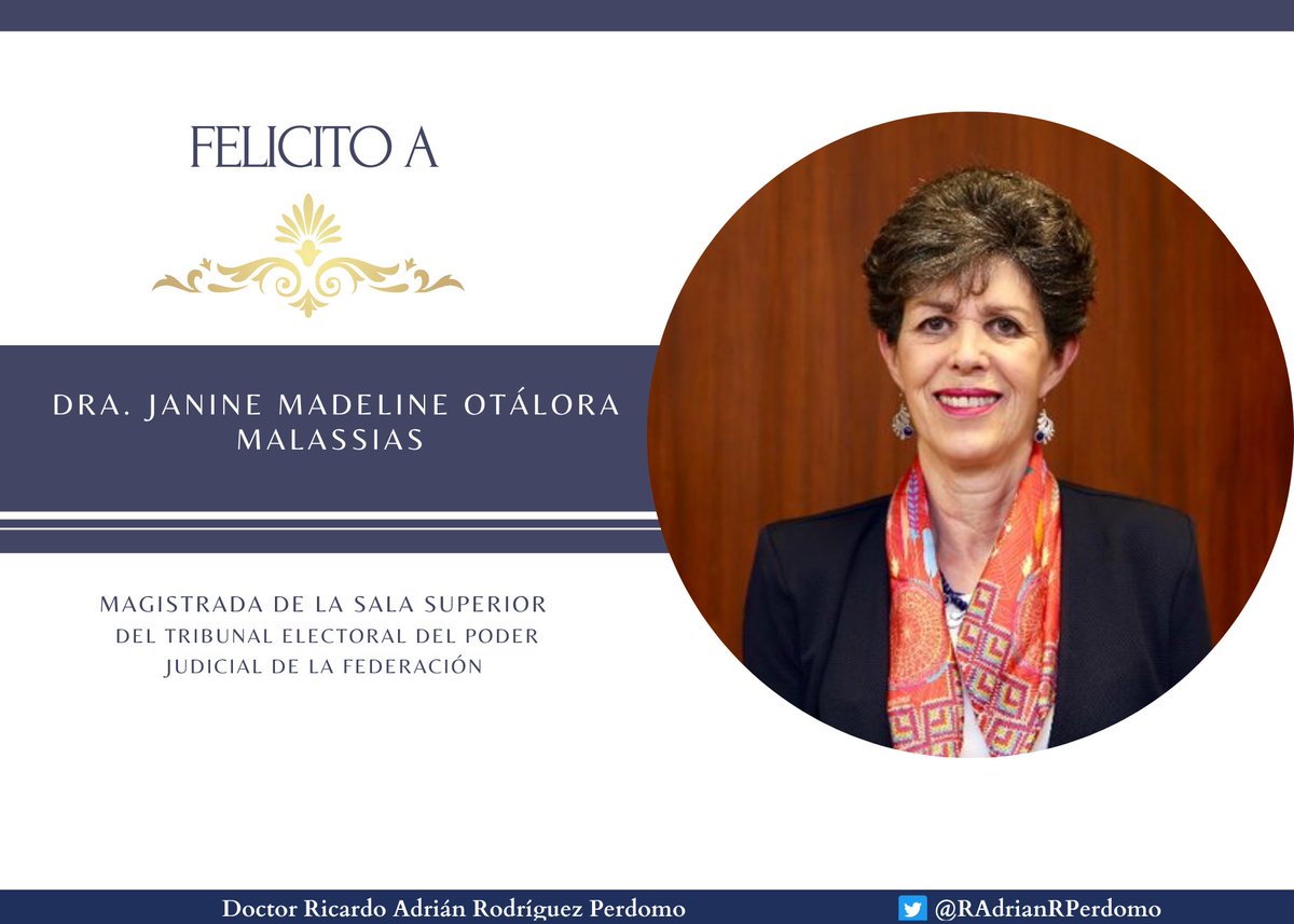 RAdrianRPerdomo's tweet photo. Espero que pase un excelente día, acompañada de sus seres queridos estimada Magistrada @JanineOtalora, Feliz Cumpleaños. https://t.co/B5wqAgqhTY