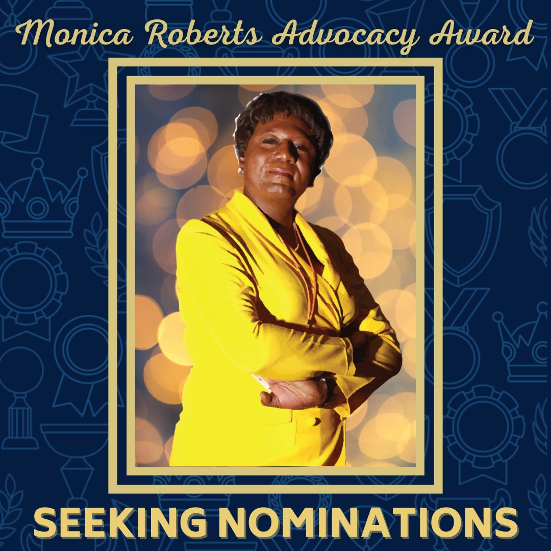 The Monica Roberts Advocacy Award recognizes those who've been an influential role model advocating for services & rights for transgender people. Nominations are open until 1/26 at 3:00 PM CST! Nominate here: btac.blacktrans.org/award-nominati… #BTAC23