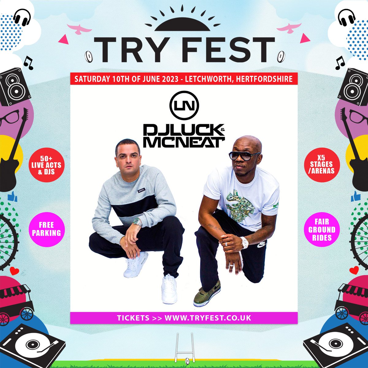 We’re back at Try Fest again on Sat 10th June in Letchworth, Hertfordshire, playing the UKG Legends stage alongside a superb line up! Tickets for this one SOLD OUT quickly last year, grab yours asap: 🎫 tryfest.co.uk