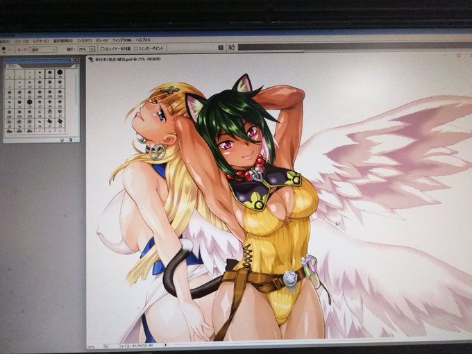 9割がた完成。ふたりはプリキュアって感じでもあるな。 