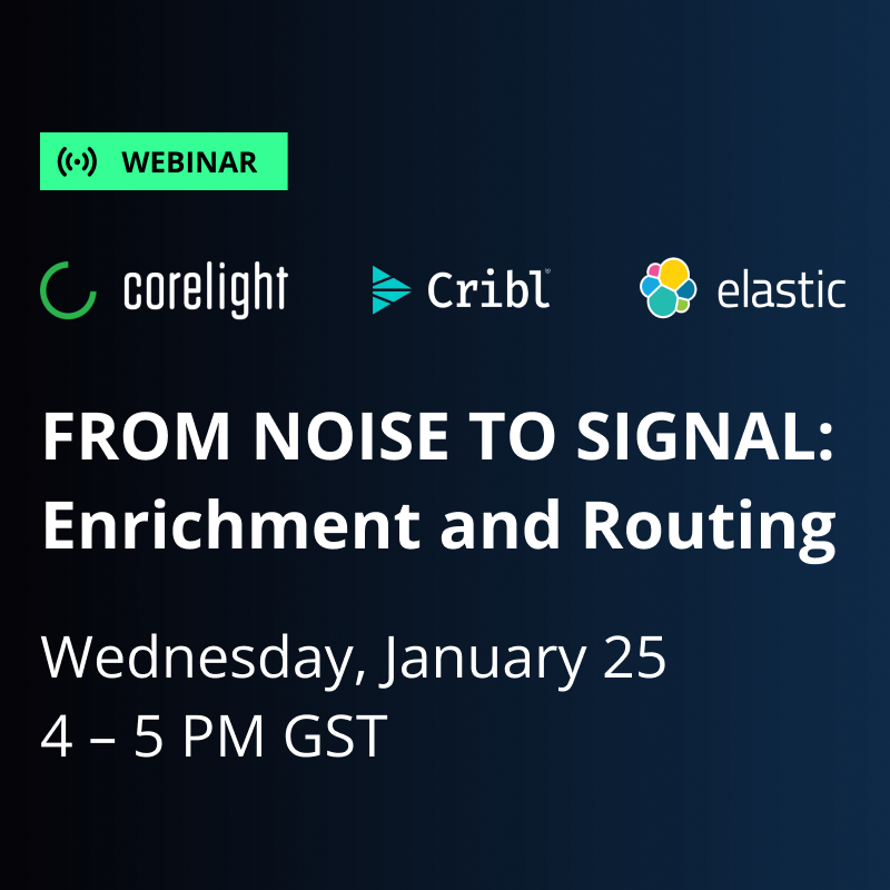corelight_inc's tweet photo. Join Corelight, @Cribl, and @Elastic on 1/25 as they share how security teams can monitor network traffic and increase the effectiveness and efficiency of front-line analysts. Register for the webcast today: https://t.co/KofC4R5lG8 #NetworkMonitoring #SecOps #Elastic #Cribl #DIFR https://t.co/CRfGYV1mrZ
