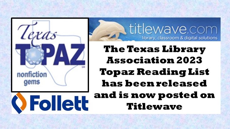 The new 2023 @TXLA Topaz #nonfiction list has been posted on #Titlewave at: titlewave.com/go/node/278746
This list has #books for everyone from kindergarten to adult. Which of these books will rock your world? #txlchat #tlchat #txeduchat