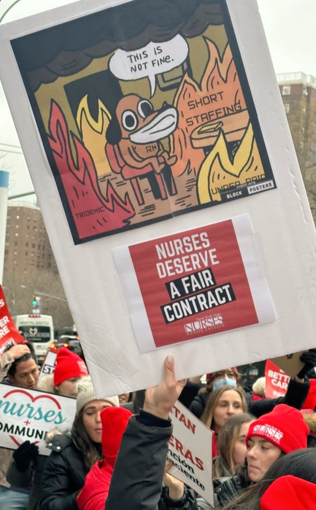 So incredibly proud of the nurses for not backing down until they get what they deserve - better staffing, better pay, and some goddamn respect! #NurseTwitter #NursesStrike #MedTwitter #emergencymedicine #NYSNA #mountsinai #Montefiore