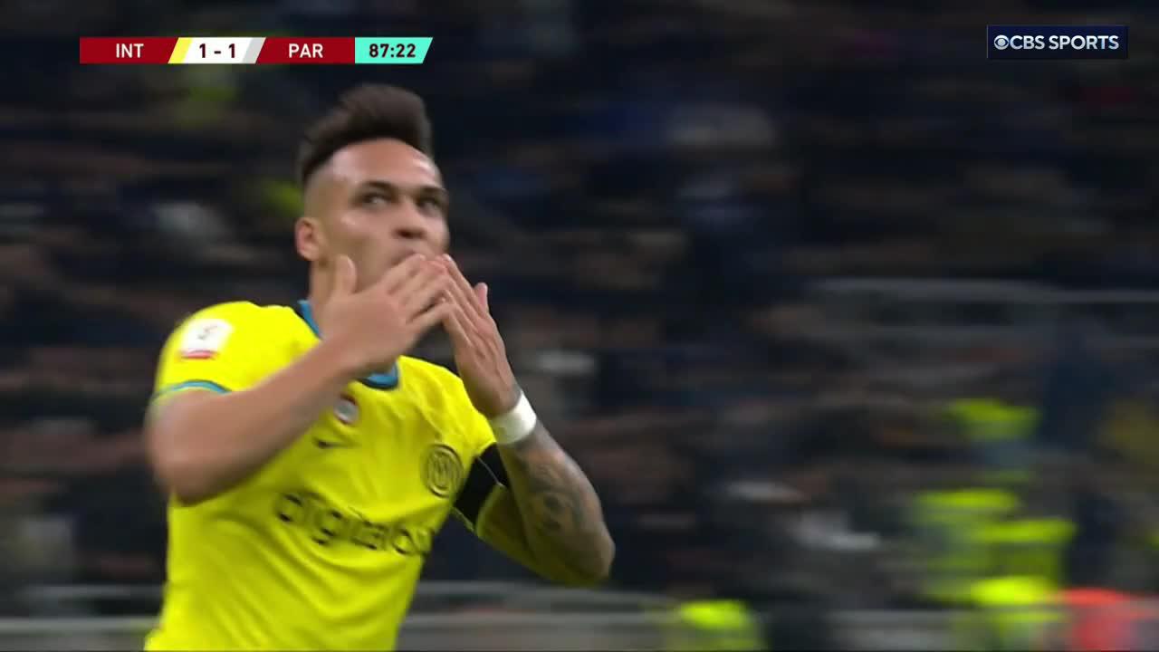 Lautaro Martinez scores in the 88th minute with Inter's first shot on target. 😳”