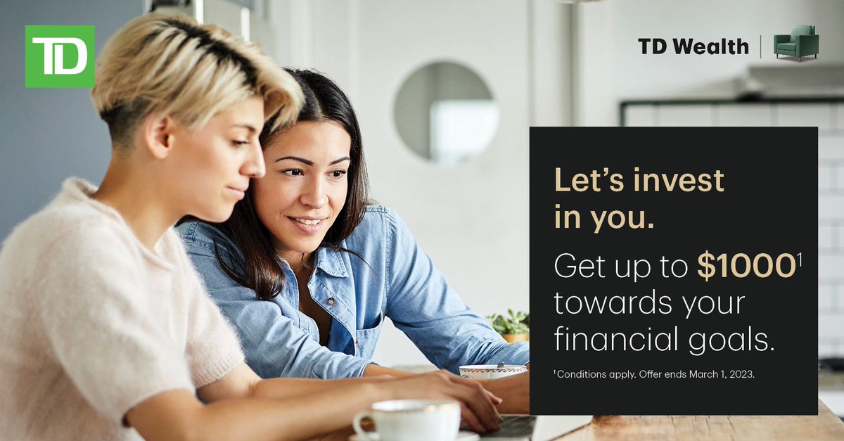 When it comes to planning for the financial future, how do you know if you're doing enough? 
For a limited time you could get up to $1000 toward your financial goals from TD Wealth Financial Planning. Conditions apply. Contact me for more information. Offer ends March 1, 2023.