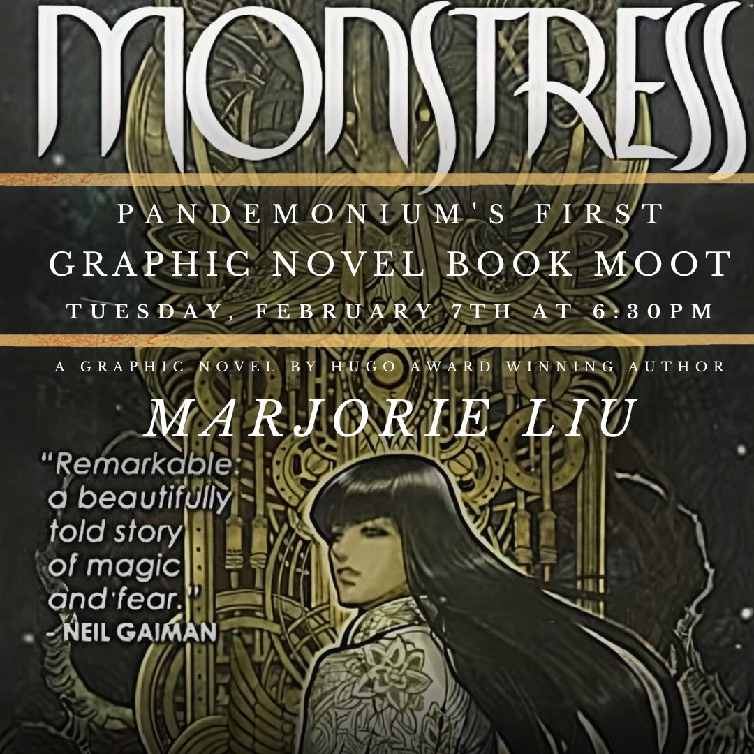 pandygamesma's tweet photo. Pandemonium is having our first Book Moot for Graphic Novelsl! We'll be kicking things off with reading "Monstress" by Marjorie Liu together. Check out our calendar to grab a spot (and your copy) today!
https://t.co/kt7s3gd6X4
#PandeBooks #PandeEvents https://t.co/9zUmPMKyFA