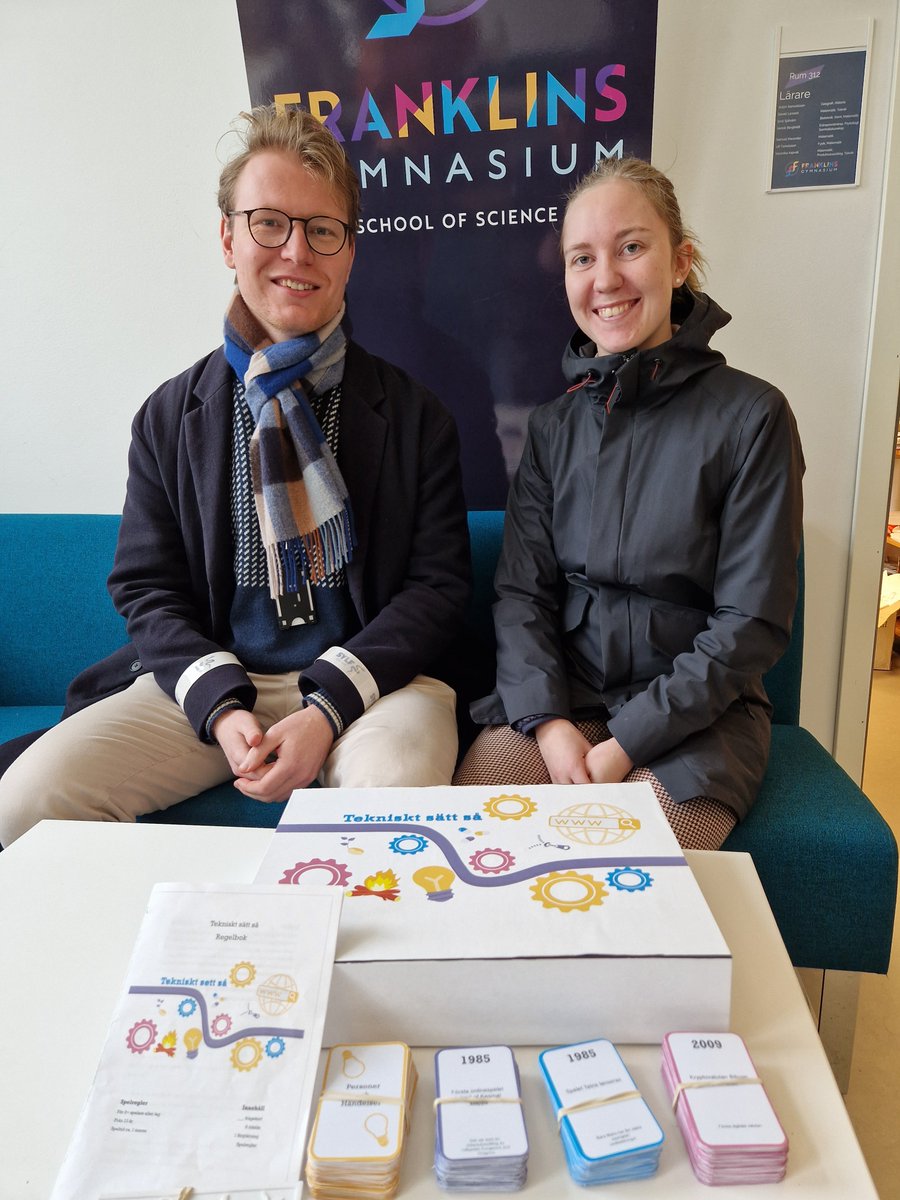 Today I visited Daniel and Veronika, two teachers educated at Chalmers, now at Franklins gymnasium in Mölndal. They're championing value creation pedagogy at upper secondary school. Intriguing projects! They showed me this very cool history of technology game their students did.