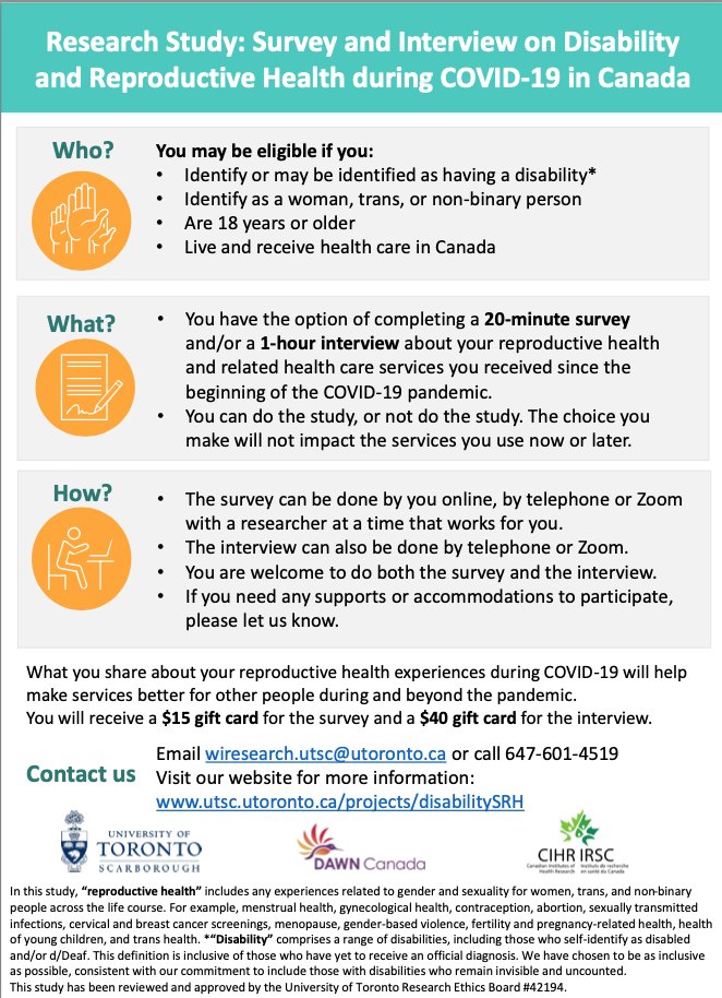 CanFASD's tweet photo. @DisabilitySRH is looking for individuals to participate in their research study on COVID-19 and reproductive health.  

Learn more: https://t.co/lcuirOmpHd https://t.co/FdLEVSDCwQ