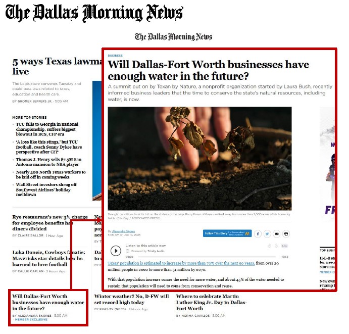 CocaColaSWB's tweet photo. (1/2): Abraham Tueme, CCSWB Director of Sustainability, spoke with @dallasnews to share how our Fort Worth plant is one of our most water-efficient facilities, using water from municipal water sources in our manufacturing processes. https://t.co/jrjx2KJaOt