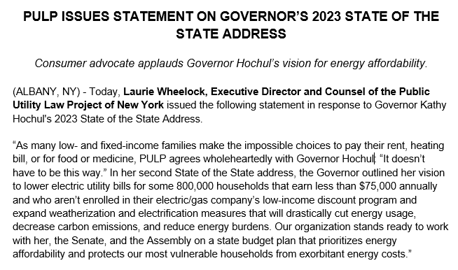 PULP's statement on <a href="/GovKathyHochul/">Governor Kathy Hochul</a>'s second #StateOfTheStateNY address 👇