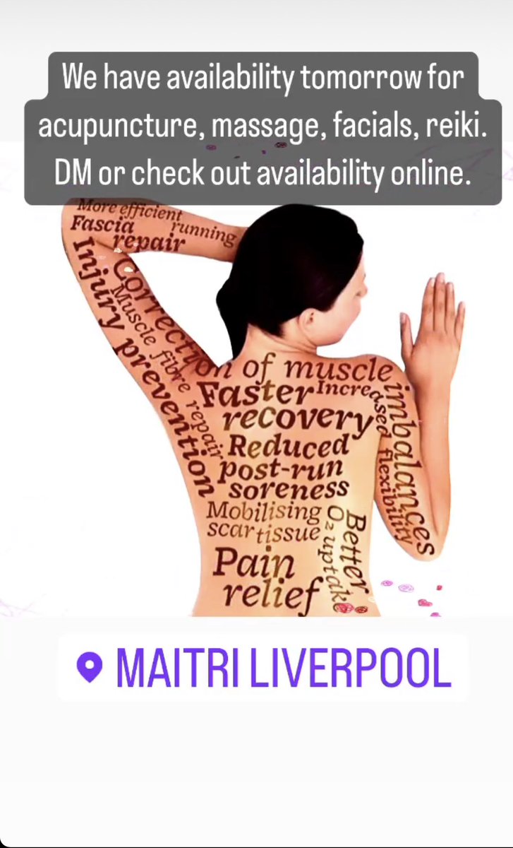 Availability this week for acupuncture, massage, facials and reiki.  #selfcare