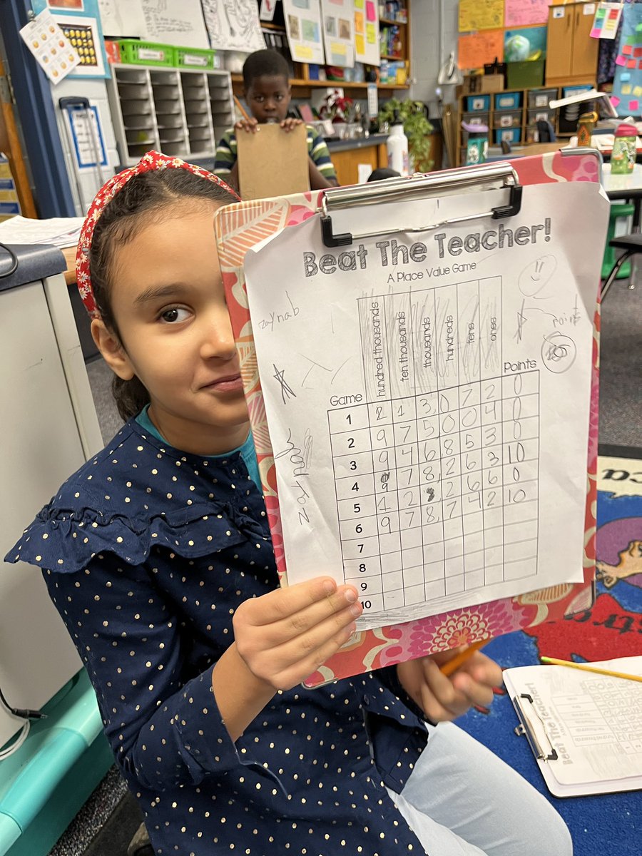 These kids are obsessed with playing our place value game Beat the Teacher. Today they even took on Ms. Nesselrode! You can learn how to play it with your child at Math Night on Jan 24th! <a target='_blank' href='http://twitter.com/CampbellAPS'>@CampbellAPS</a> <a target='_blank' href='http://twitter.com/APSMath'>@APSMath</a> <a target='_blank' href='https://t.co/8SsF8mgXK6'>https://t.co/8SsF8mgXK6</a>