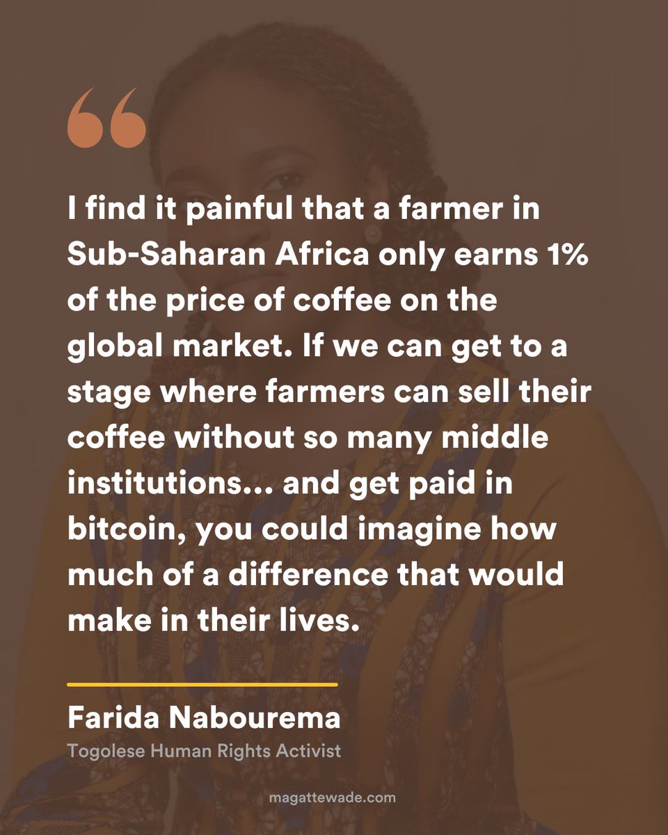 For Africans, Bitcoin isn’t about speculation or making a quick buck. It’s creating real, systemic change — wiping out the middlemen and all the money they skim off the top.

Cutting out these fees could literally transform lives.

#Bitcoin