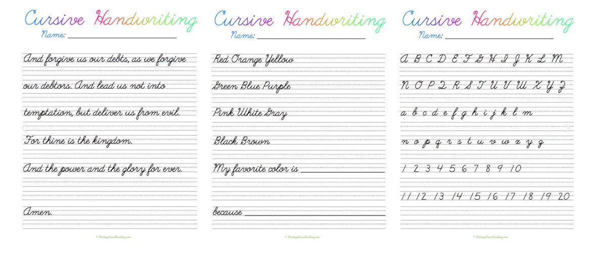 Download and Print - #homeschooling cursive handwriting book for beginners - includes lettering, words, phrases, poetry, and The Lord's Prayer.

heritagegroveacademy.com/beginning-curs…

#learning #teaching #homeschool #educational