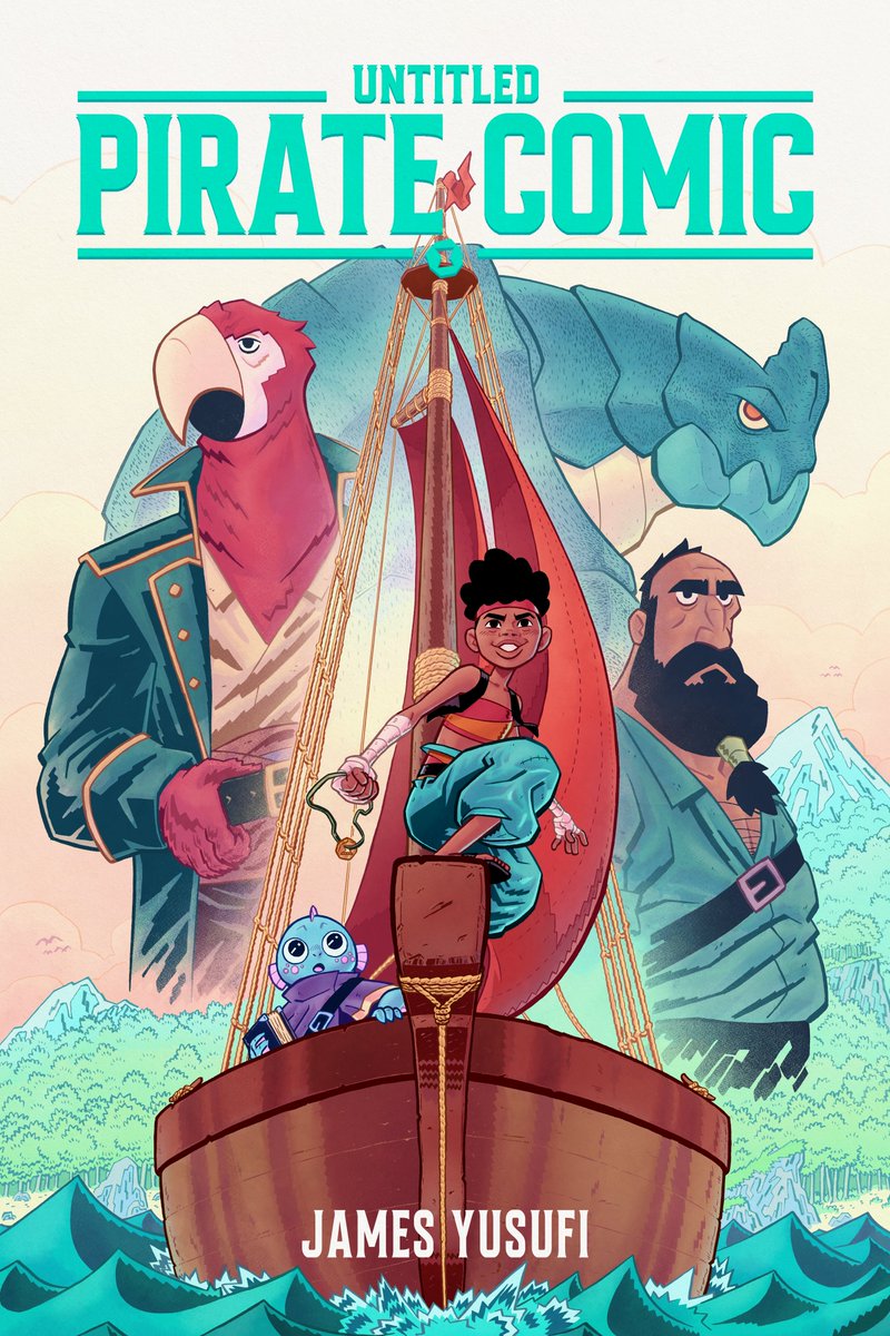 JamesYusufi's tweet photo. Oh boy, #PortfolioDay again! 

I'm James, and I'm a non-binary illustrator looking to break into middle-grade graphic novels. I love telling stories about weird little found families and big adventures!

I'm currently working on putting together a pitch, so here's some of that https://t.co/wDtgnoXTqY