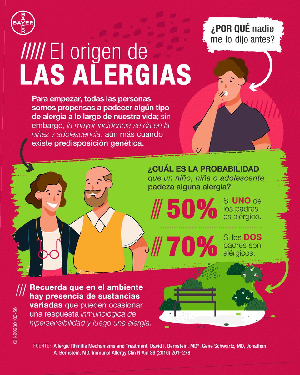 BayerAndinayCAC's tweet image. Sabemos que las alergias están presentes durante muchos días de tu vida, pero, ¿alguna vez te preguntaste cuál es su origen o por qué las desarrollamos? En Bayer te lo contamos.🤯 

#TeamBayer #Alergias #Rinitis #Salud