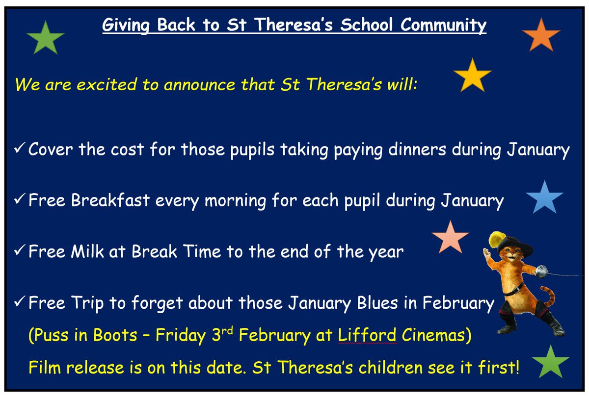 sttheresasglebe's tweet photo. ✔️For such a gloomy month, January really is a fab month @sttheresasglebe 

✔️We are continually breaking records with our numbers in Free Breakfast Club and lunch time dinners! 

✔️Keep punching high! https://t.co/OvtndRamts