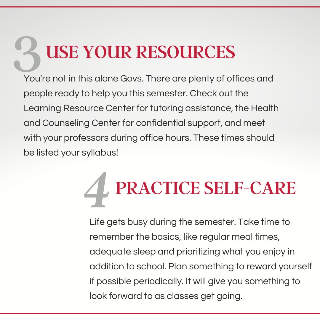 APSUeduc's tweet photo. Welcome back! Scroll through these tips for a successful semester. Share these with a friend to keep you accountable along the way. 

#austinpeay #studentsuccess #govsteach #collegetips https://t.co/JiouC4hCLC